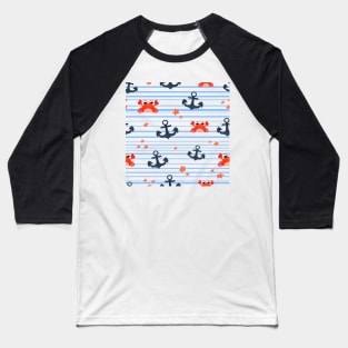 marine seamless pattern Baseball T-Shirt